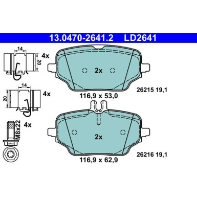 13.0470-2641.2 Bremsbelagsatz, Scheibenbremse ATE Ceramic