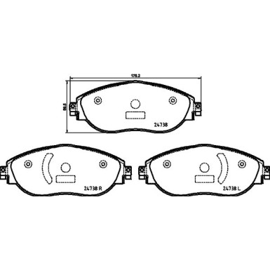 Hella | Bremsbelagsatz, Scheibenbremse | 8DB 355 031-751