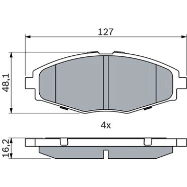 0 986 424 512 Bremsbelagsatz, Scheibenbremse