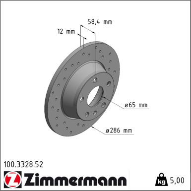 Zimmermann Bremsscheibe SPORT Z 100.3328.52