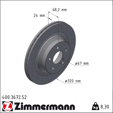 Zimmermann Bremsscheibe SPORT Z 400.3672.52