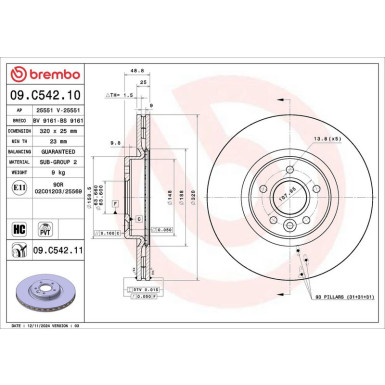 Brembo | Bremsscheibe | 09.C542.11