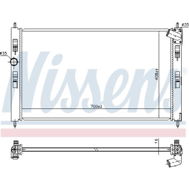 Nissens | Kühler, Motorkühlung | 636033