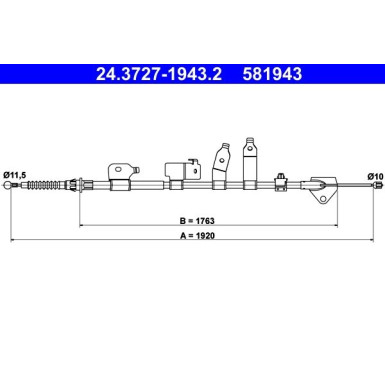 24.3727-1943.2 Seilzug, Feststellbremse 24.3727-1943.2 Seilzug, Feststellbremse