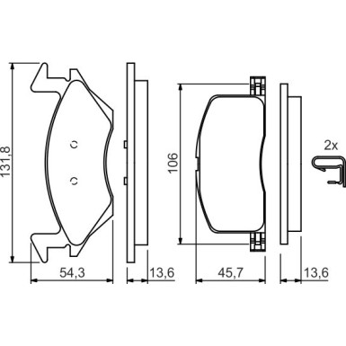 0 986 424 264 Bremsbelagsatz, Scheibenbremse