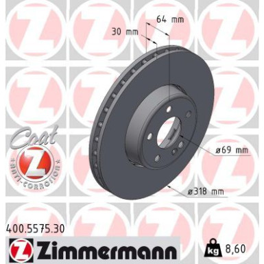 Zimmermann | Bremsscheibe | 400.5575.30