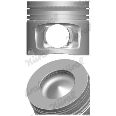 NÜRAL 87-432207-00 Kolben 84,5 mm, mit Kühlkanal, mit Kolbenringträger, für Trapezpleuel
