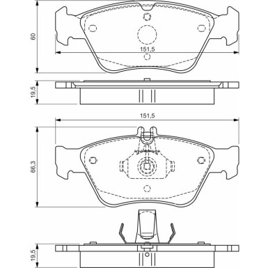 BOSCH Bremsbelagsatz, Scheibenbremse 0 986 494 002