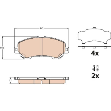 GDB3631 Bremsbelagsatz, Scheibenbremse