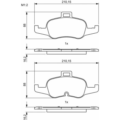 BOSCH Bremsbelagsatz, Scheibenbremse 0 986 494 820