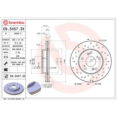 Brembo Bremsscheibe XTRA LINE - Xtra 09.5457.3X