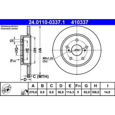 ATE | Bremsensatz, Scheibenbremse | 24.0110-0337.1 + 13.0460-5604.2