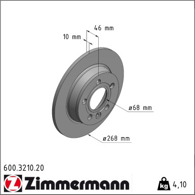 Zimmermann Bremsscheibe Coat Z 600.3210.20