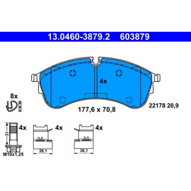 13.0460-3879.2 Bremsbelagsatz, Scheibenbremse