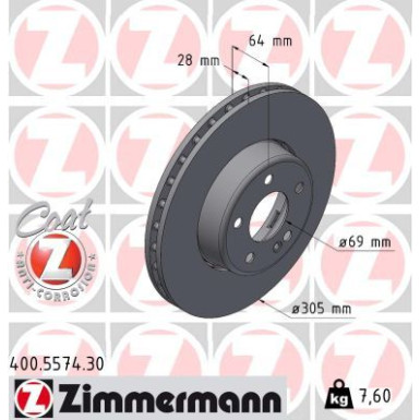 Zimmermann | Bremsscheibe | 400.5574.30