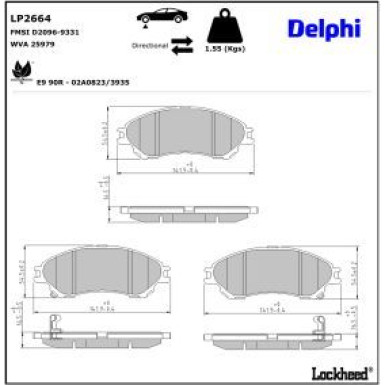 Delphi Bremsbelagsatz, Scheibenbremse LP2664