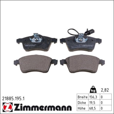 Zimmermann Bremsbelagsatz, Scheibenbremse 21885.195.1