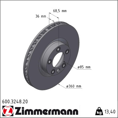 Zimmermann Bremsscheibe Coat Z 600.3248.20