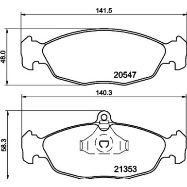 Hella | Bremsbelagsatz, Scheibenbremse | 8DB 355 007-531