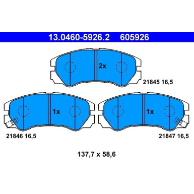 13.0460-5926.2 Bremsbelagsatz, Scheibenbremse