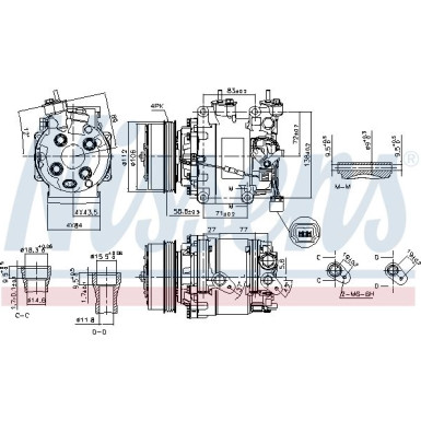 Nissens | Kompressor, Klimaanlage | 890155