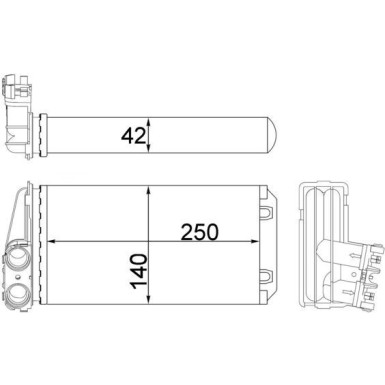 Mahle | Wärmetauscher, Innenraumheizung | AH 186 000S