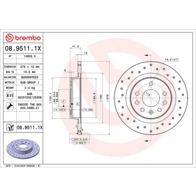 Brembo | Bremsscheibe | 08.9511.1X