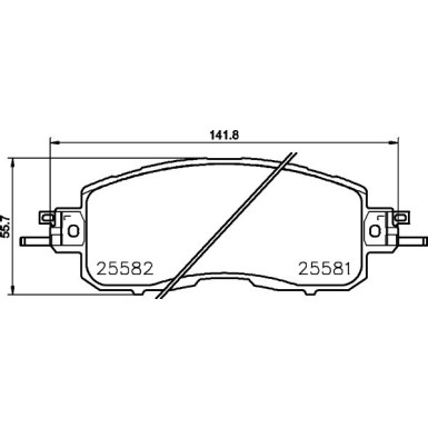 Hella | Bremsbelagsatz, Scheibenbremse | 8DB 355 023-321