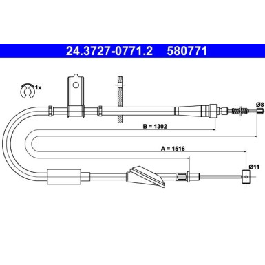 24.3727-0771.2 Seilzug, Feststellbremse