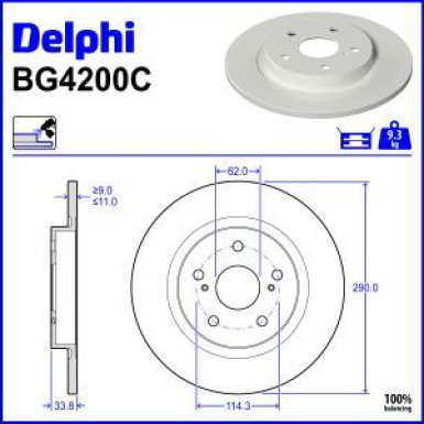 Delphi Bremsscheibe BG4200C