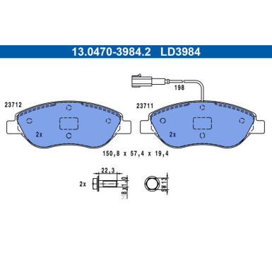 13.0470-3984.2 Bremsbelagsatz, Scheibenbremse ATE Ceramic