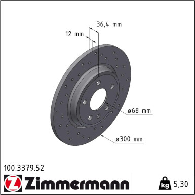 Zimmermann Bremsscheibe SPORT Z 100.3379.52 Zimmermann Bremsscheibe SPORT Z 100.3379.52