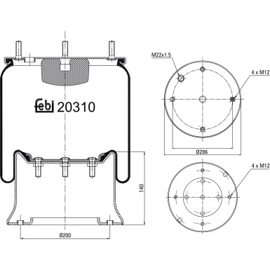 FEBI BILSTEIN 20310 Federbalg, Luftfederung