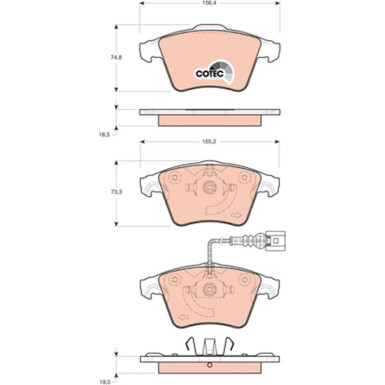 GDB1721 Bremsbelagsatz, Scheibenbremse COTEC