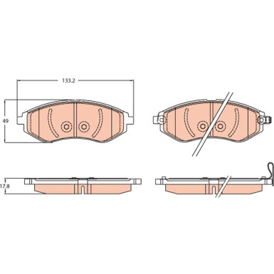 GDB3634 Bremsbelagsatz, Scheibenbremse