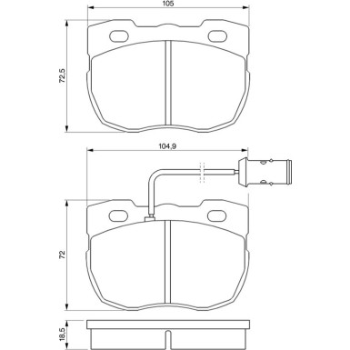 BOSCH Bremsbelagsatz, Scheibenbremse 0 986 424 287