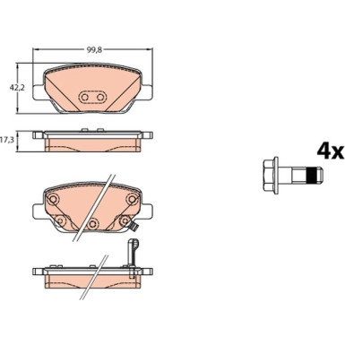 GDB2156 Bremsbelagsatz, Scheibenbremse