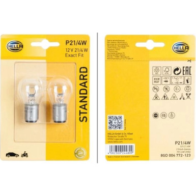 8GD 004 772-123 Glühlampe, Nebel-/Schlusslicht STANDARD