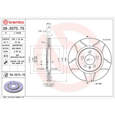 Brembo | Bremsscheibe | 09.5570.75