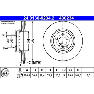 ATE | Bremsscheibe | 24.0130-0234.2