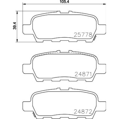 Hella | Bremsbelagsatz, Scheibenbremse | 8DB 355 020-401