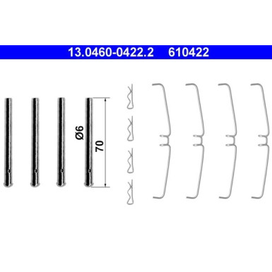 13.0460-0422.2 Zubehörsatz, Scheibenbremsbelag 13.0460-0422.2 Zubehörsatz, Scheibenbremsbelag