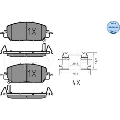 Meyle Bremsbelagsatz, Scheibenbremse MEYLE-ORIGINAL: True to OE 025 227 9717