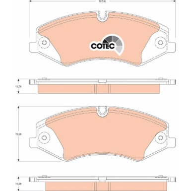 TRW Bremsbelagsatz, Scheibenbremse COTEC GDB1825