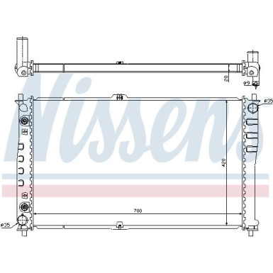Nissens | Kühler, Motorkühlung | 66619