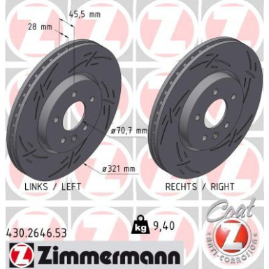 Zimmermann | Bremsscheibe | 430.2646.53