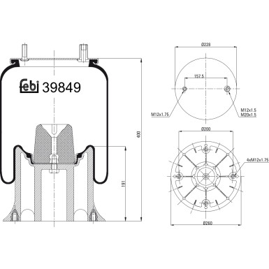 FEBI BILSTEIN 39849 Federbalg, Luftfederung