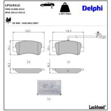 Delphi Bremsbelagsatz, Scheibenbremse LP2191