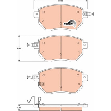 TRW Bremsbelagsatz, Scheibenbremse COTEC GDB3416