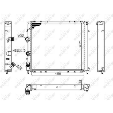 58075A Kühler, Motorkühlung Economy Class 58075A Kühler, Motorkühlung Economy Class